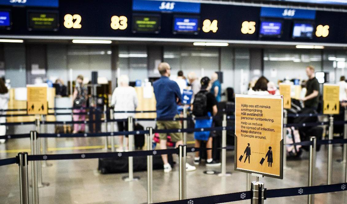 Inreseförbunden för resor till Sverige förlängs. Arkivbild. Foto: Erik Simander/TT