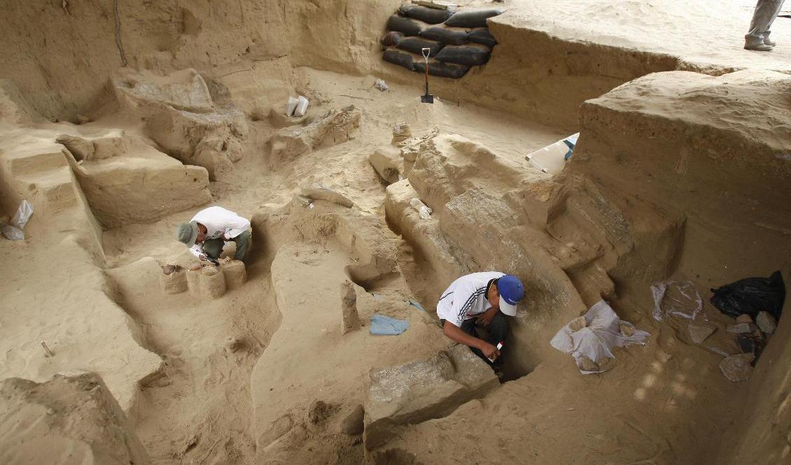 
Arkivbild från en annan arkeologisk utgrävning i Peru. Foto: Karel Navarro/AP/TT                                            