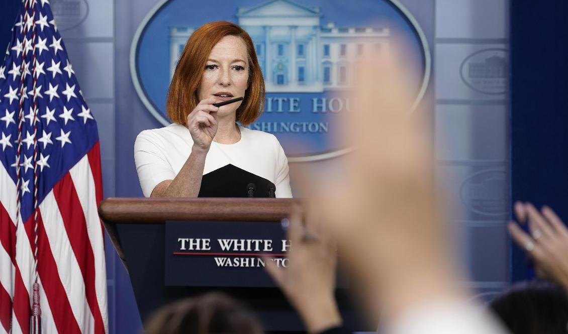 Vita husets pressekreterare Jen Psaki. Foto: Susan Walsh/AP/TT