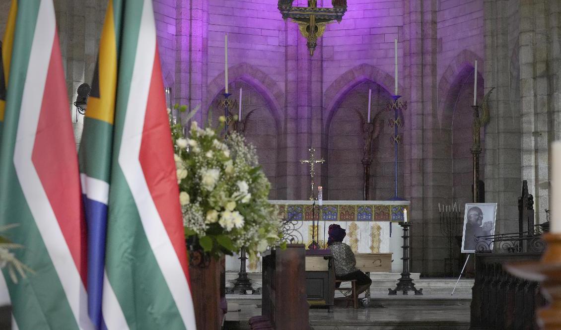 Ärkebiskop Desmond Tutu begravdes i katedralen S:t George i Kapstaden på lördagen. Foto: Nic Bothma/AP/TT