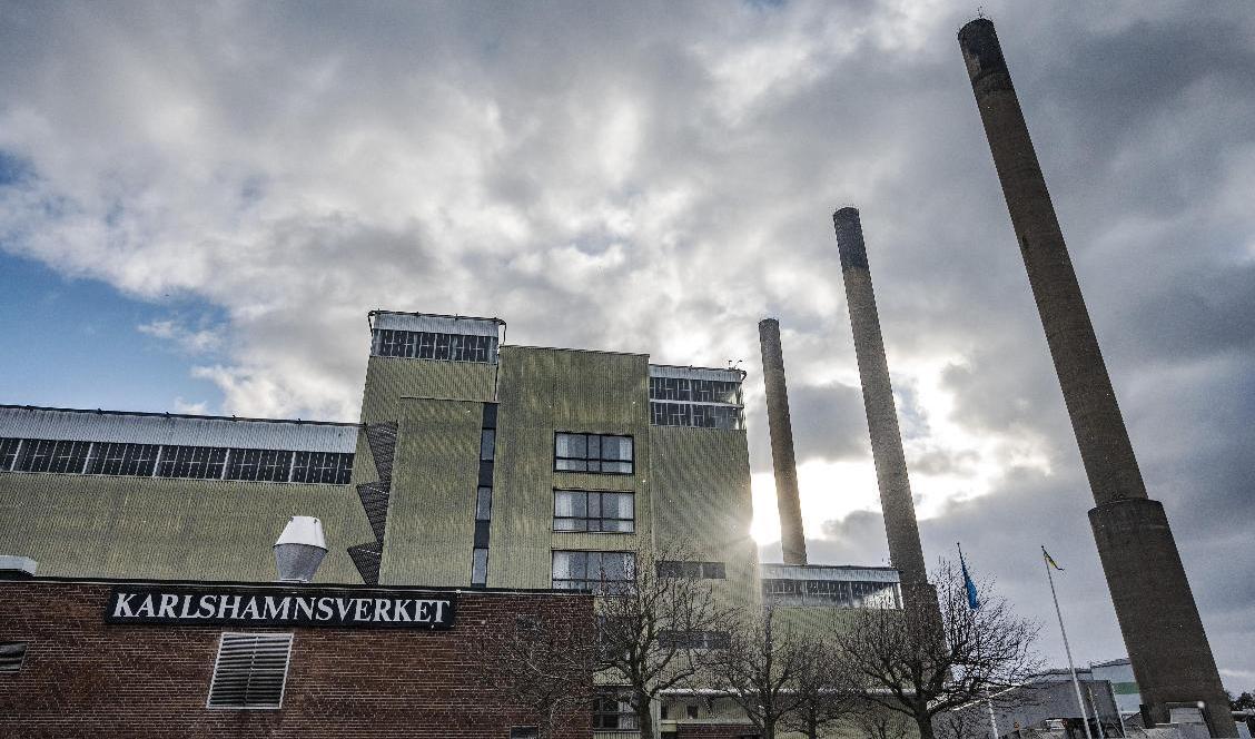 Karlshamnsverket ökade kraftigt användningen av olja under 2021. Åtta gånger så mycket olja användes jämfört med året innan. Arkivbild. Foto: Johan Nilsson/TT