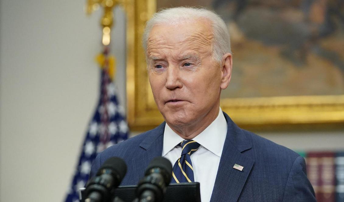 USA:s president Joe Biden talar i Vita huset i Washington D.C. den 11 mars 2022. Foto: Mandel Ngan/AFP via Getty Images