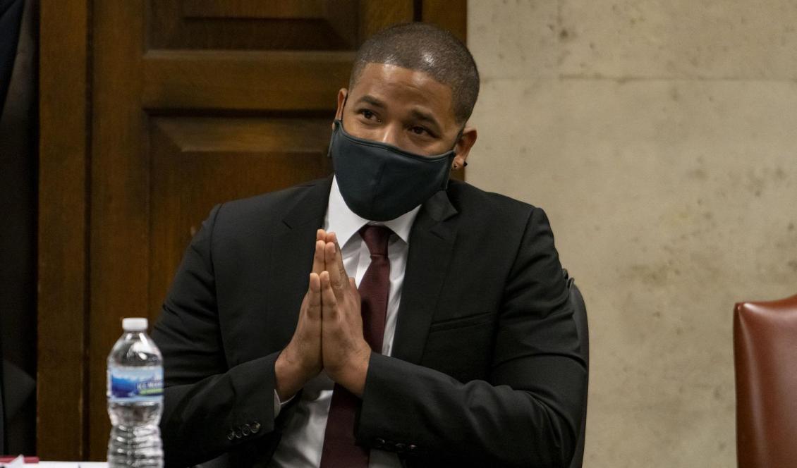 Skådespelaren Jussie Smollett vid en rättegång den 10 mars 2022 i Chicago i USA. Foto: Brian Cassella-Pool/Getty Images