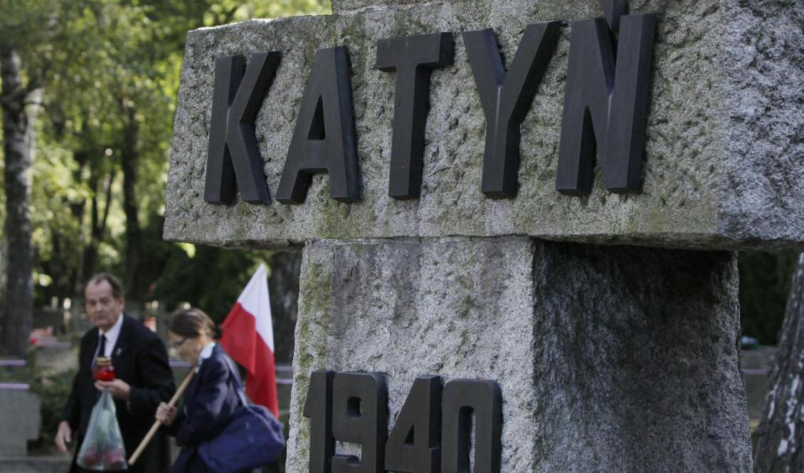En minnesplats för offren i Katynmassakern i Warszawa, Polen. Arkivbild. Foto: Czarek Sokolowski/AP/TT