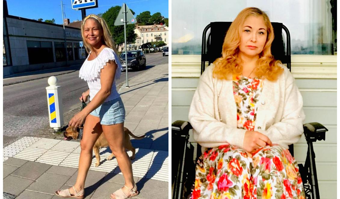 Innan Charmienne Gyllenswärd fick covid-19-vaccinet hade hon god fysik. Nu har hon hjärtklappning, ständiga smärtor och kan inte gå. Foto: Privat