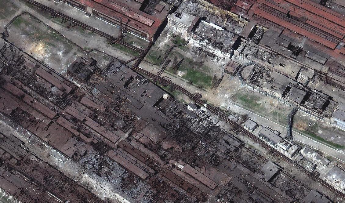 
Satellitbild av Azovstal. Arkivbild. Foto: Maxar Technologies via AP/TT                                            