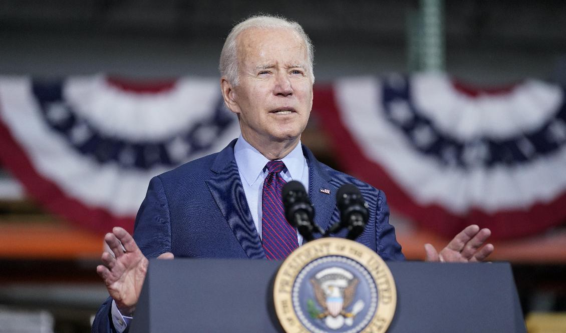 
USA:s president Joe Biden lovar fler vapen till Ukraina. Foto: Andrew Harnik/AP/TT                                            