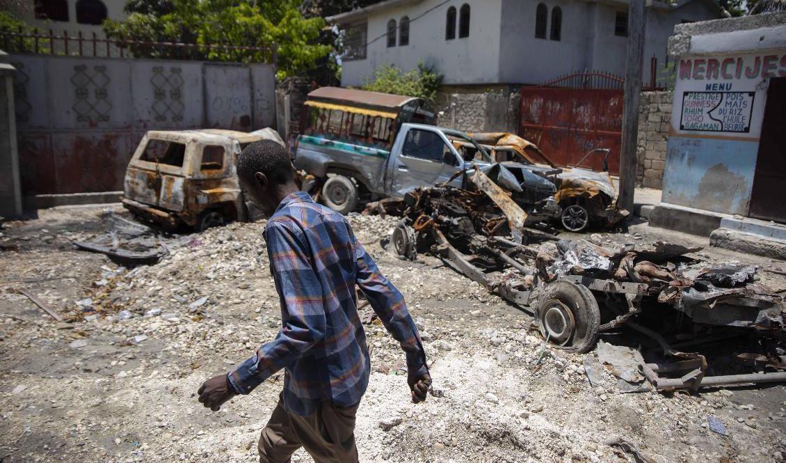 Stadsdelen La Plaine i Port-au-Prince, Haiti. Bild från i fredags. Foto: Odelyn Joseph/AP/TT