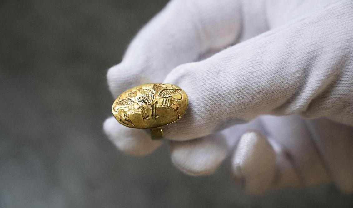 Nobelstiftelsen återlämnar en 3|000 år gammal guldring till Grekland. Foto: Henrik Montgomery/TT