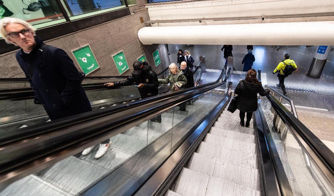 I tunnelbanan i Stockholm kan människor ta skydd i händelse av krig. Arkivbild. Foto: Amir Nabizadeh/TT
