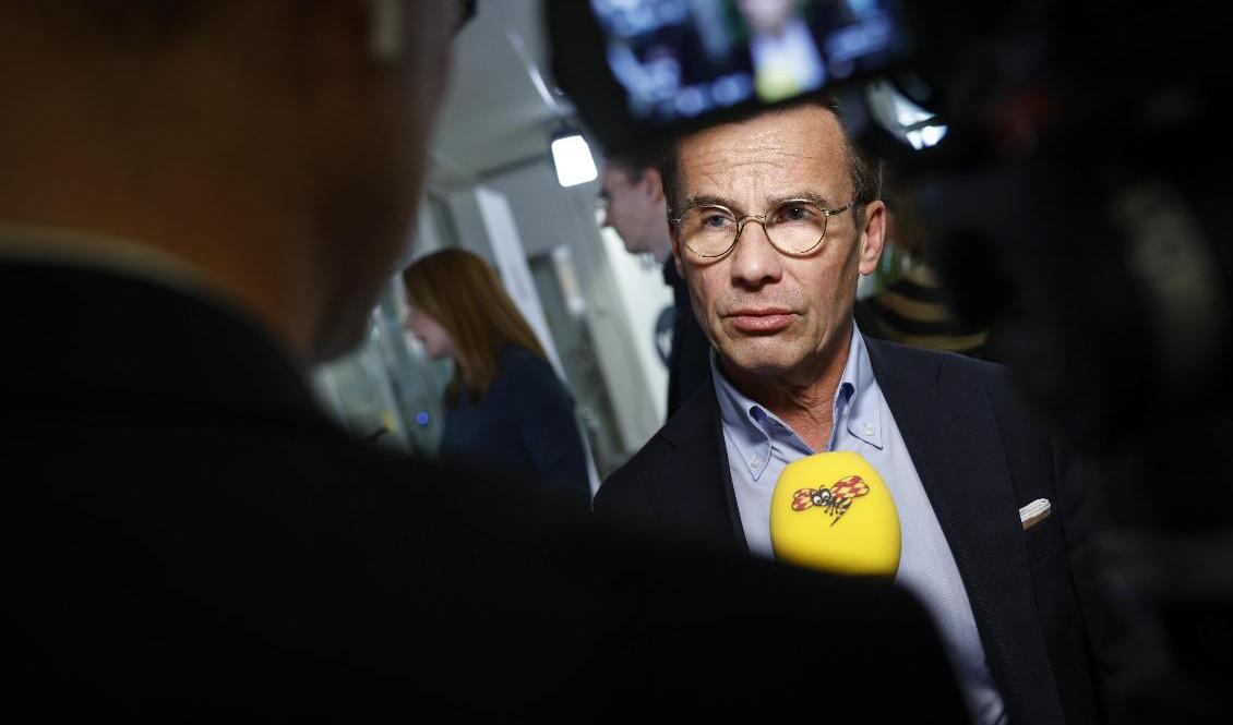 Foto Moderaternas partiledare Ulf Kristersson anländer till TV4 inför söndagskvällens partiledardebatt. Fredrik Persson/TT
