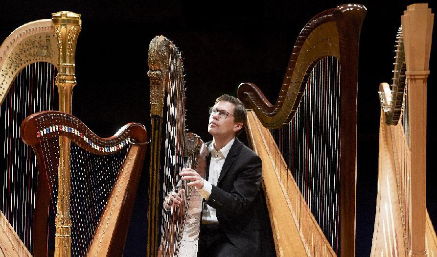 Erik Groenestein-Hendriks tar oss med på en lång musikalisk resa genom harpans historiska utveckling. Foto: Lina Ikse