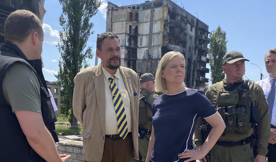 Sveriges statsminister Magdalena Andersson på besök i Ukraina. Foto: Ukrainska regeringen/TT