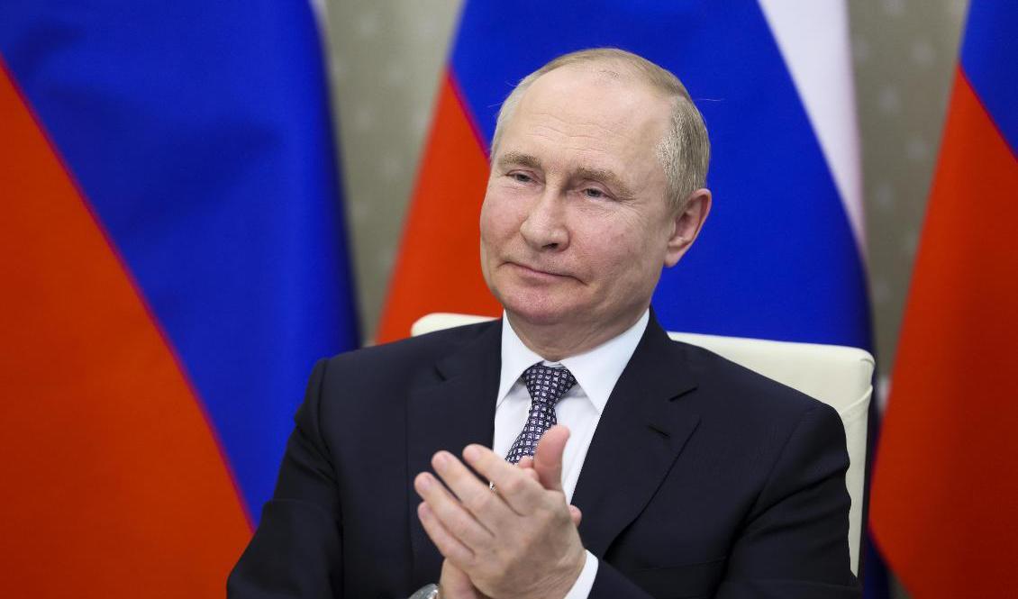 En nöjd rysk president Vladimir Putin deltar virtuellt på Bric-mötet i juni. Arkivbild. Foto: Michail Metzel/Sputnik/Kremlin Pool Photo/AP/TT