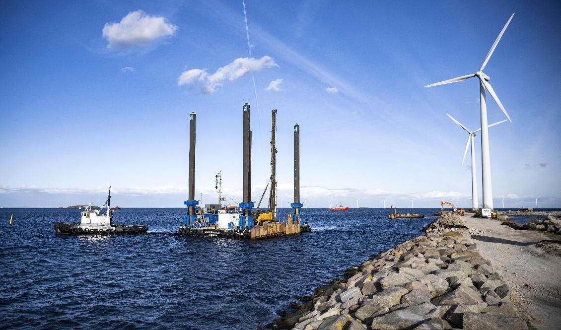 Den konstgjorda halvön Lynetteholm i Köpenhamn kan hindra flödet av vatten genom Öresund hävdar 17 organisationer som nu vill pausa projektet. Arkivbild. Foto: Johan Nilsson/TT