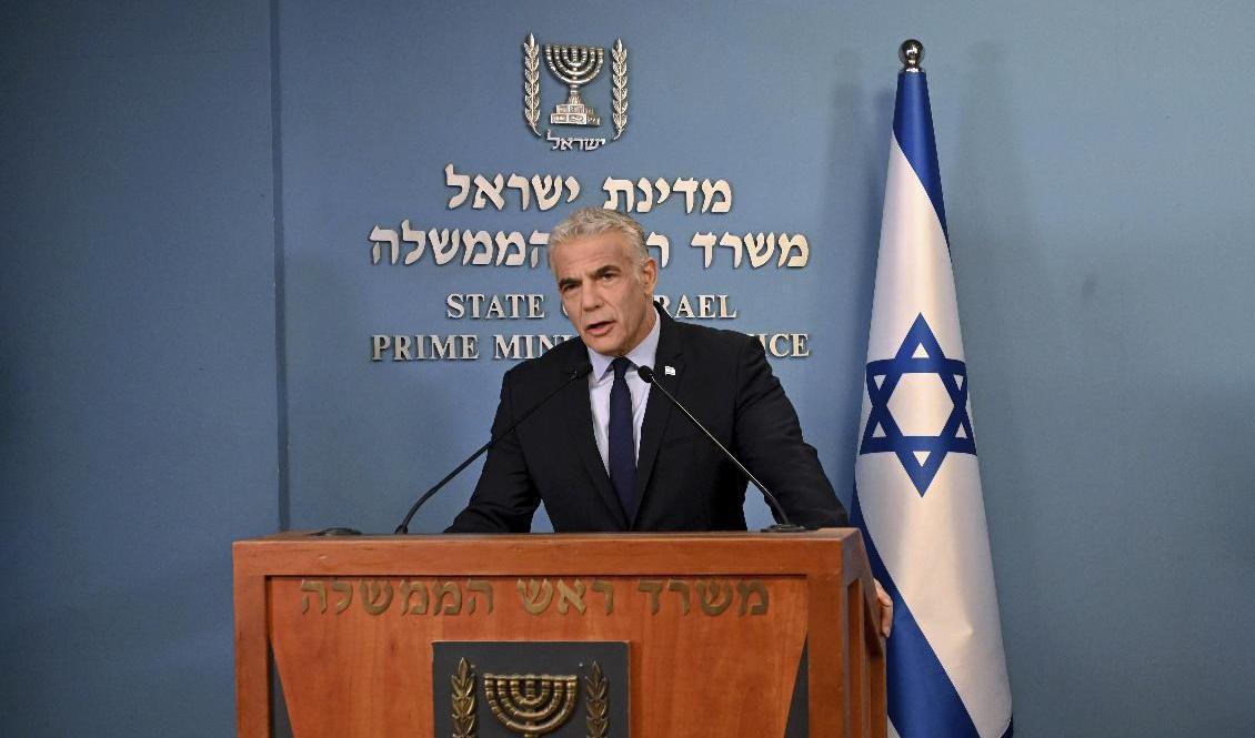 Israels premiärminister Yair Lapid. Foto: Debbie Hill/Pool via AP/TT
