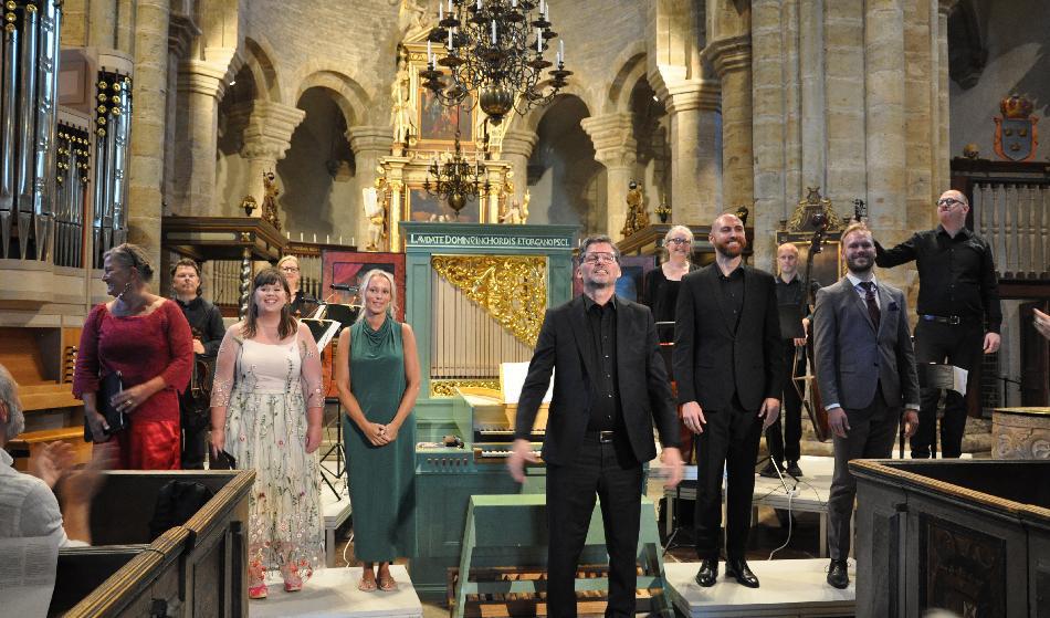 Göteborg Baroque inledde festivalen Valle Baroque. Med samstämt och dynamiskt spel framförde de musik från 1600-talet. Foto: Jenny Ljungkvist