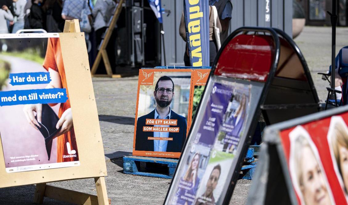 Ett stort antal valrelaterade brott har anmälts i årets valrörelse. Arkivbild. Foto: Johan Nilsson/TT