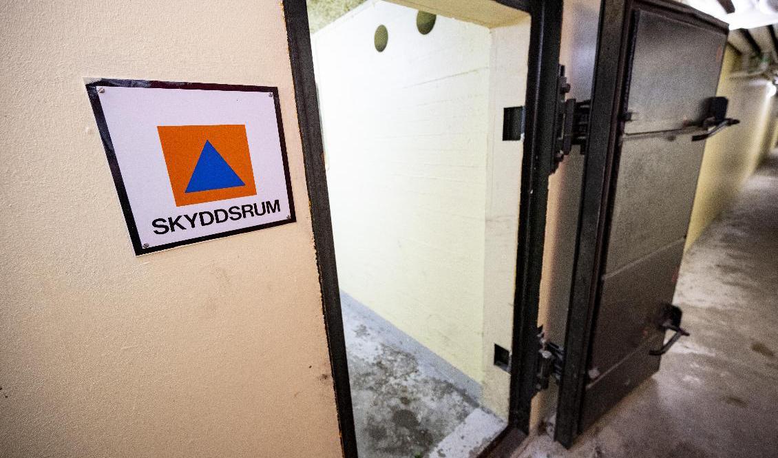 Ett skyddsrum i en källare i ett flerfamiljshus i Lund. Arkivbild. Foto: Johan Nilsson/TT