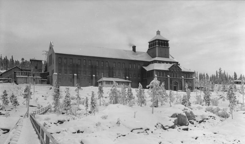 Porjus kraftverk i Porjus 1914, kallat templet i vildmarken. Foto: Ludvig Wästfelt.