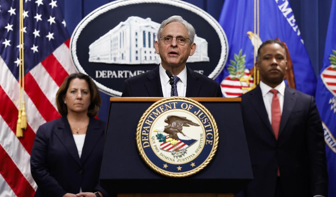 Justitiedepartementet meddelar om utredning av Donald Trump. Foto: Anna Moneymaker/Getty Images