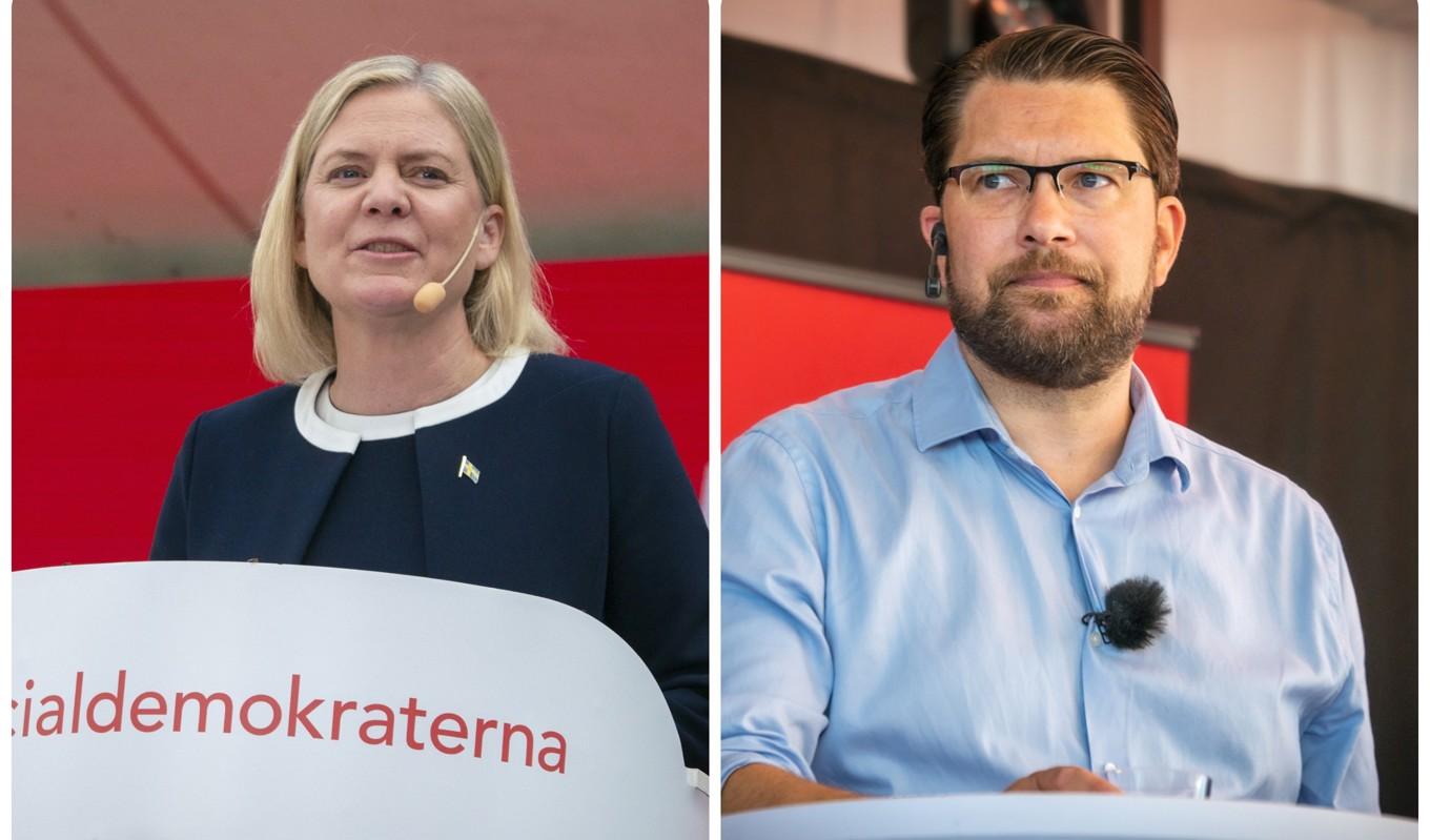 
Socialdemokraterna rör sig framåt i opinionen, medan Sverigedemokraterna går bakåt. Foto: Bilbo Lantto                                            