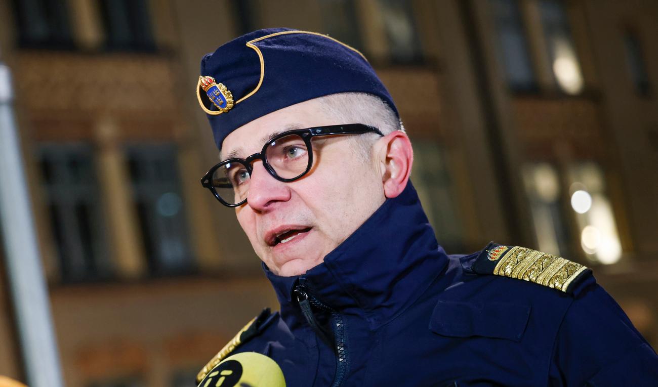 Rikspolischef Anders Thornberg håller pressträff i januari och meddelar att en "särskild händelse" inleds med anledning av våldet i Stockholm. Foto: Fredrik Persson/TT