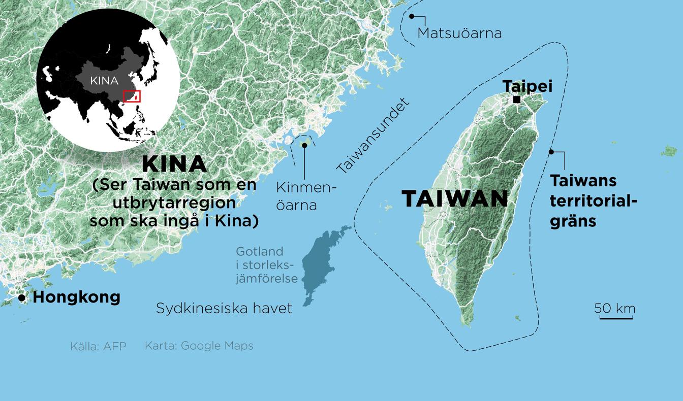 Det omstridda Taiwansundet mellan Taiwan och Kina. Foto: Johan Hallnäs