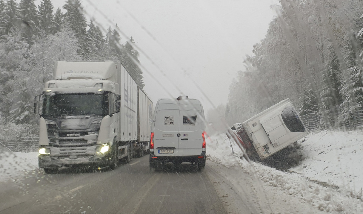 Olycka med långtradare nära Grums i Värmland. Foto: Amery von Schoultz/TT