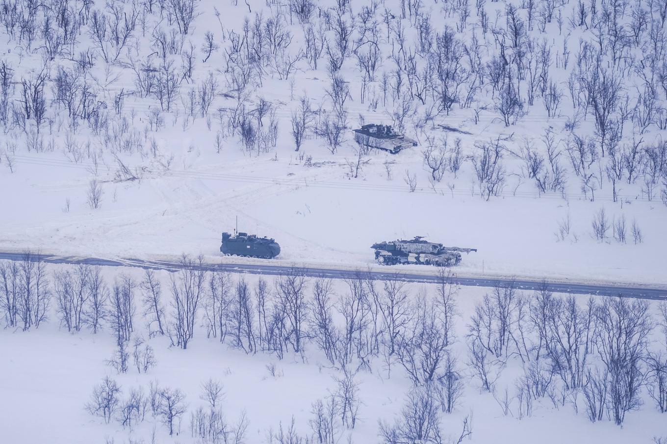 Norska soldater under militärövningen Nordic Response i Finnmarksvidda tidigare i mars. Foto: Heiko Junge/NTB/TT