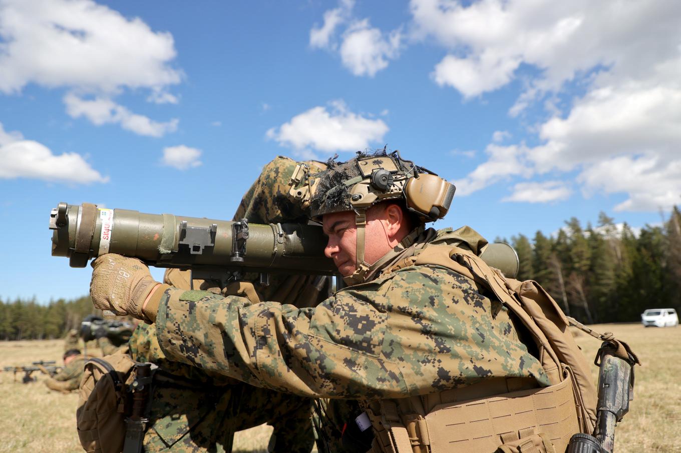 Amerikanska soldater över med granatgeväret Carl-Gustaf. Arkivbild Foto: Adam Ihse/TT