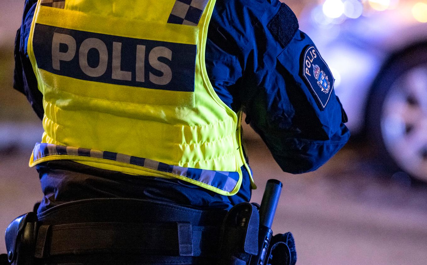 En polis har blivit påkörd vid en trafikkontroll i Halmstad. Arkivbild. Foto: Johan Nilsson/TT