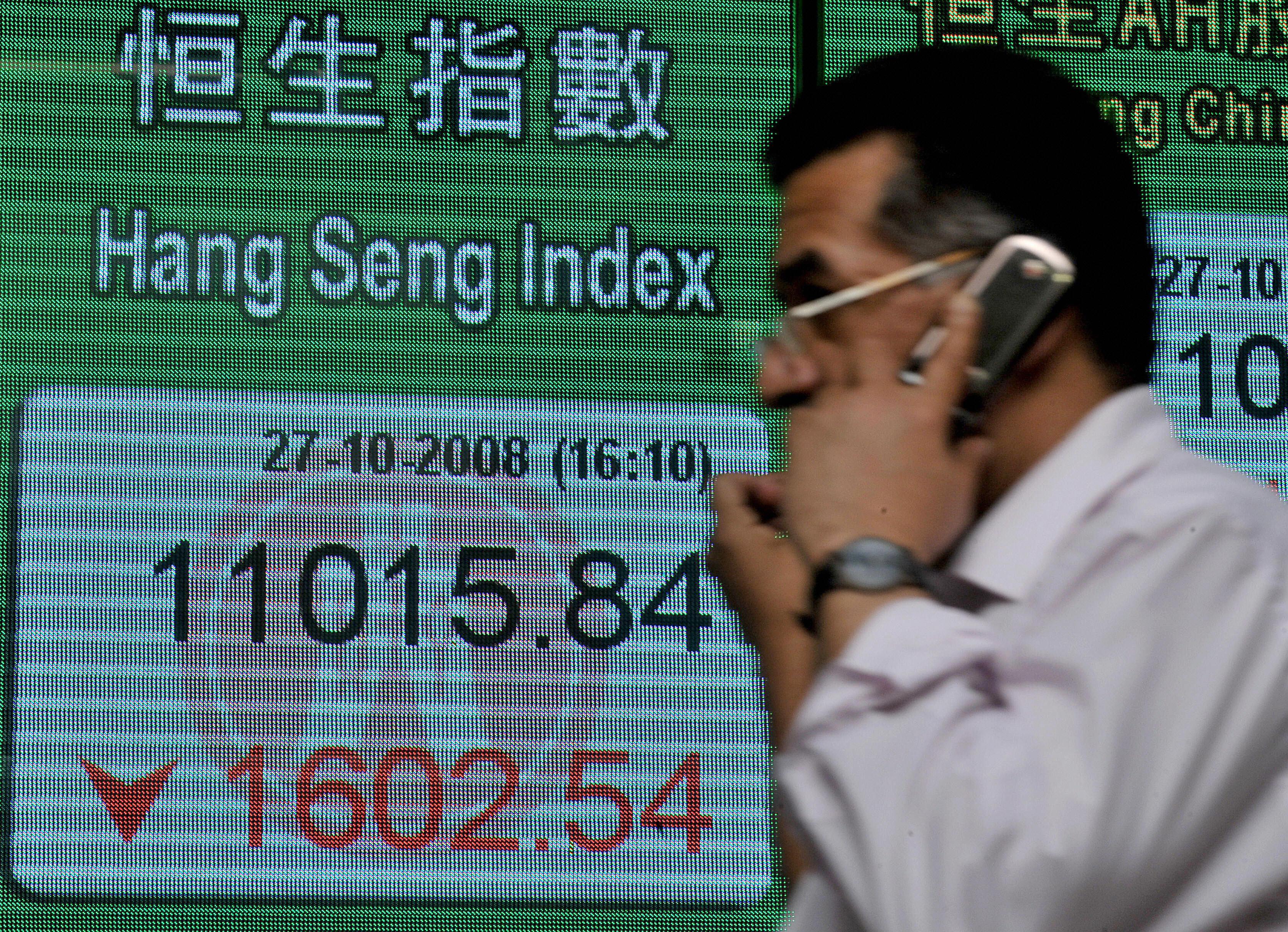 I Hongkong gick Hang Seng-indexet ned. Foto: Mike Clarke/AFP via Getty Images
