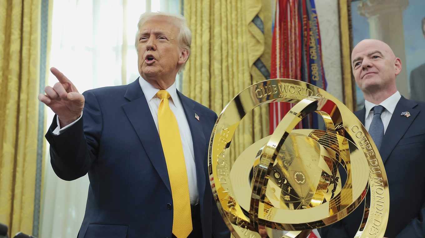 USA:s president Donald Trump och Fifabasen Gianni Infantino. Foto: Anna Moneymaker/Getty Images