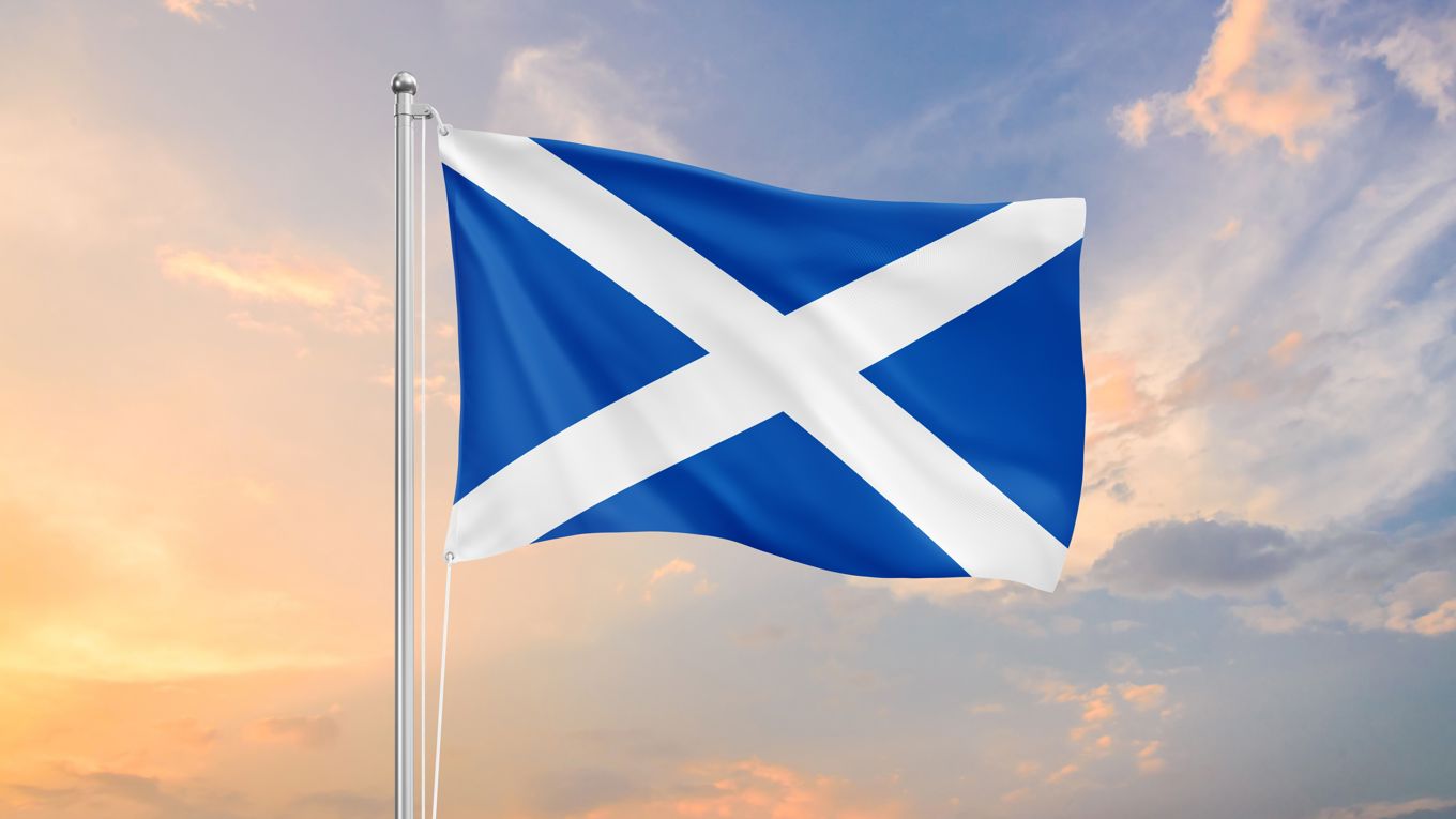 Skottska flaggan. Foto Shutterstock