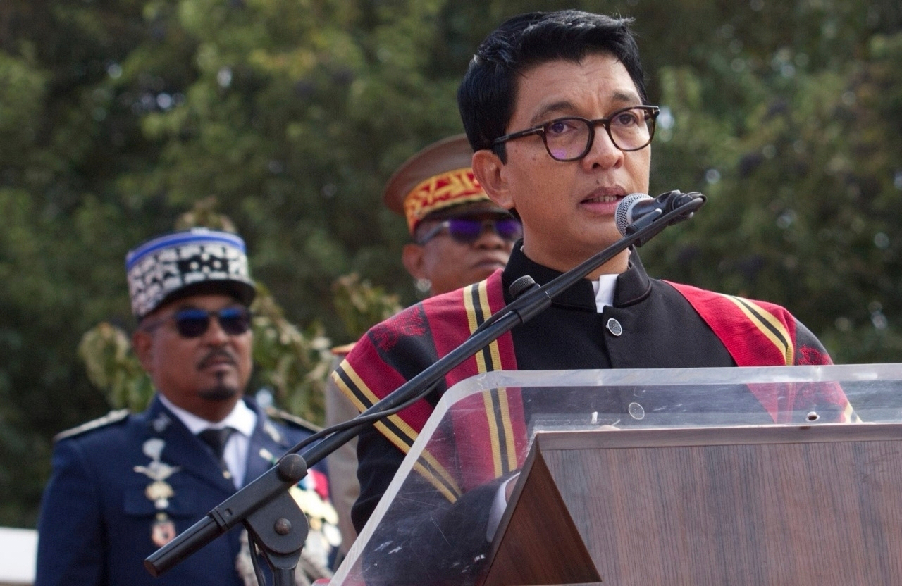Madagaskars avsatte president Andry Rajoelina, på bild från i september. Foto: Alexander Joe/AP/TT