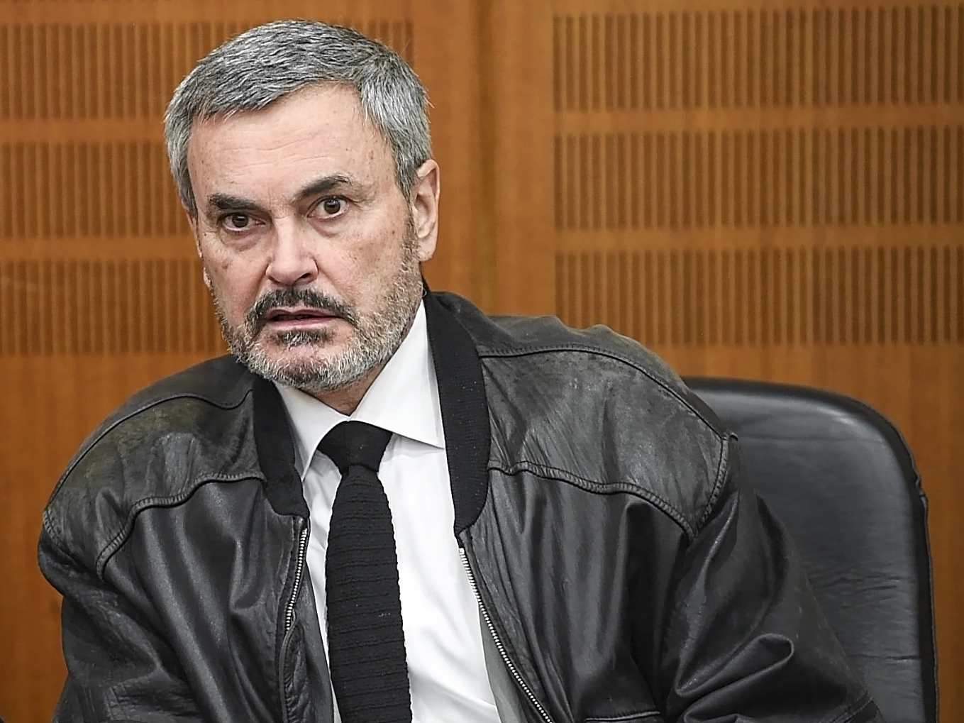 John Ausonius fotad i samband med mordrättegången i Frankfurt i Tyskland, 2017. Foto: Alexander Larsson Vierth/TT