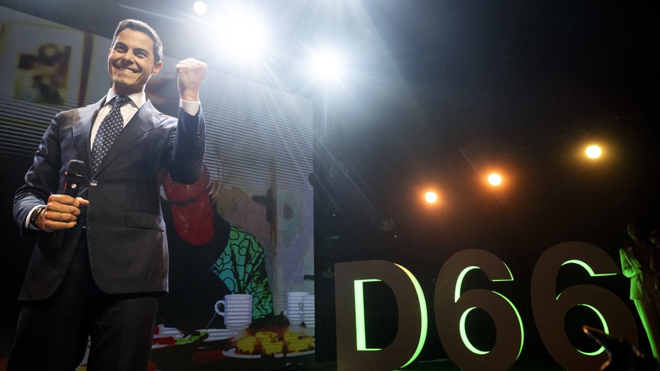 Rob Jetten, ledare för det nederländska vänsterliberala partiet D66. Foto: Robin Utrecht/ANP/AFP via Getty Images