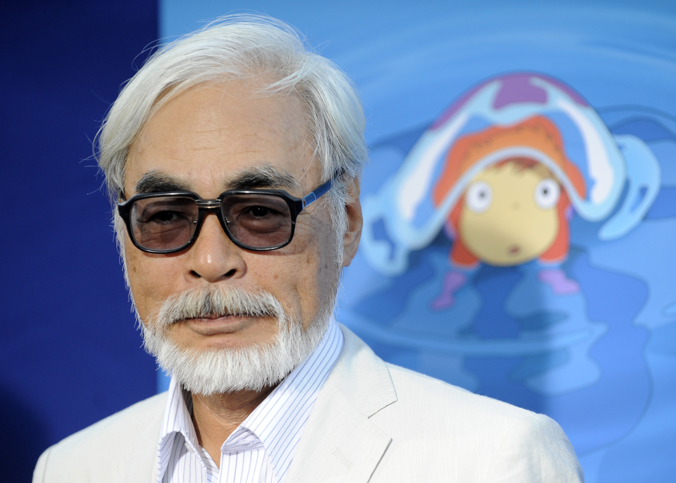 Den japanska animatören och regissören Hayao Miyazaki på en filmvisning av "Ponyo på klippan vid havet". Arkivbild. Foto: Chris Pizzello/AP
