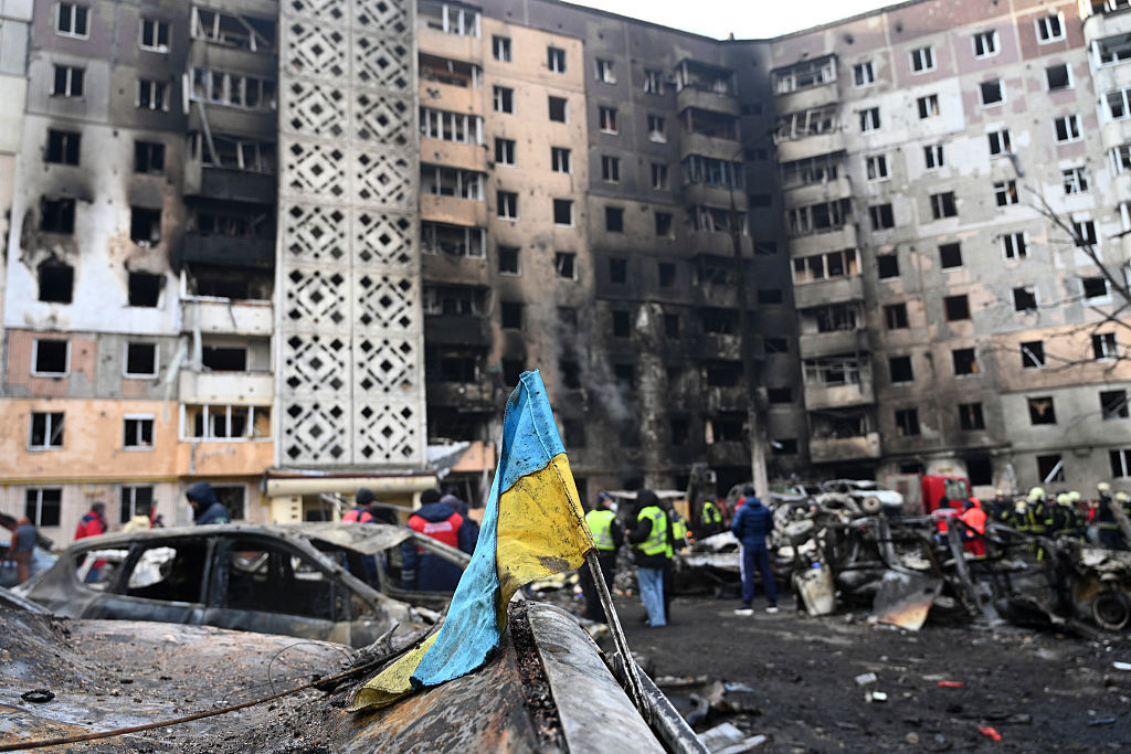 Ett höghusområde i ukrainska Ternopil. Foto: Yuriy Dyachyshyn/AFP via Getty Images