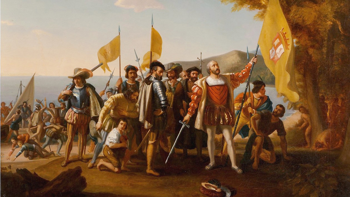 Hur kan människan upptäcka ett land som redan är upptäckt? Målning av John Vanderlyn (1775–1852). Foto: Public Domain