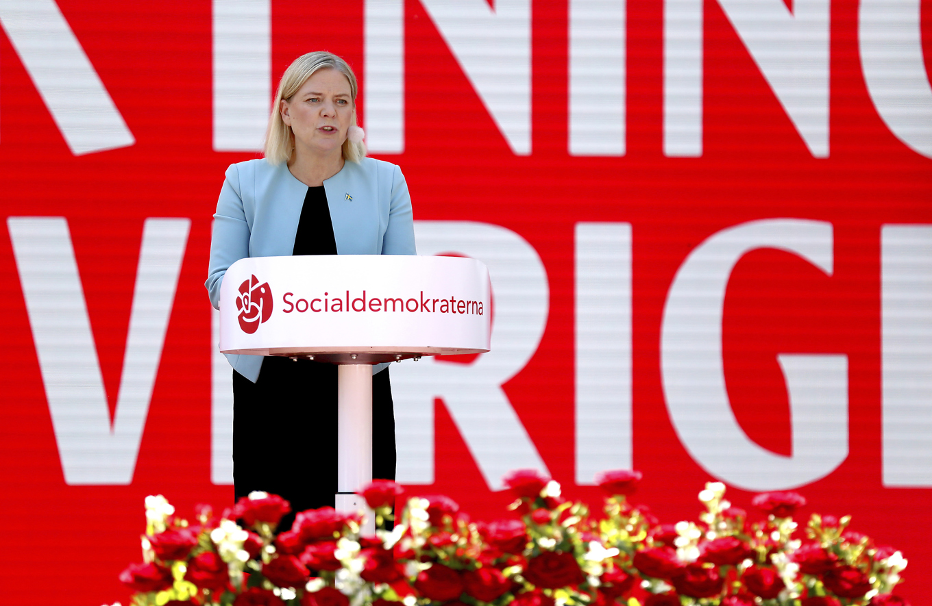 Flera riksdagspartier planerar att göra frågor som rör invandring till viktiga ämnen inför nästa års val. Bild från Socialdemokraternas Almedalstal. Foto: Region Gotland/Tommy Söderlund