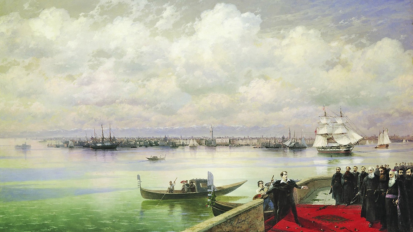 Poeten och hans page gör entré i Venedig. Målning av Ivan Aivazovskij (1817–1900). Foto: Public Domain