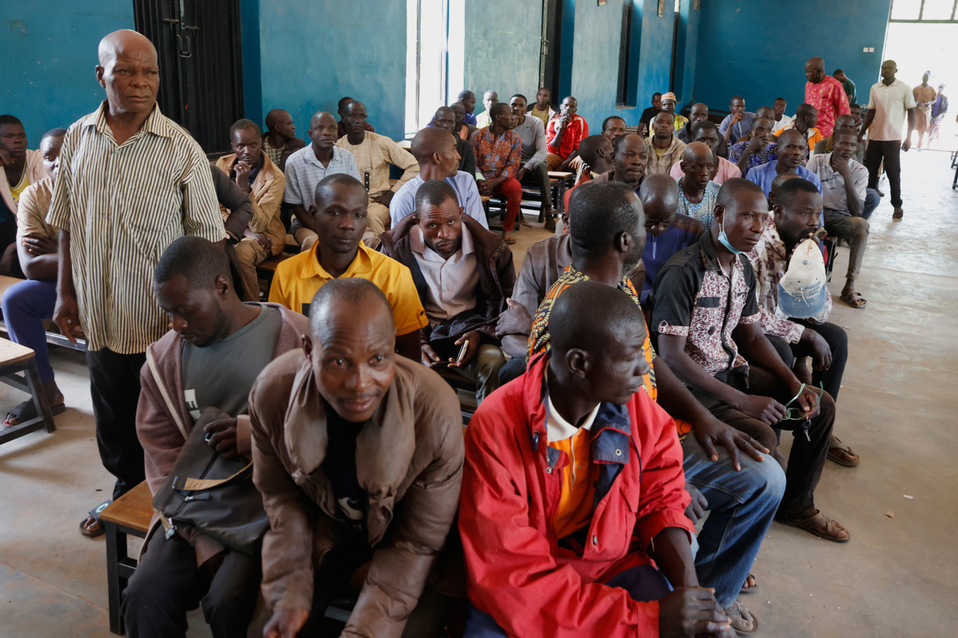 Föräldrar till skolbarn som bortrövats i delstaten Niger i Nigeria. Arkivbild. Foto: AP/TT