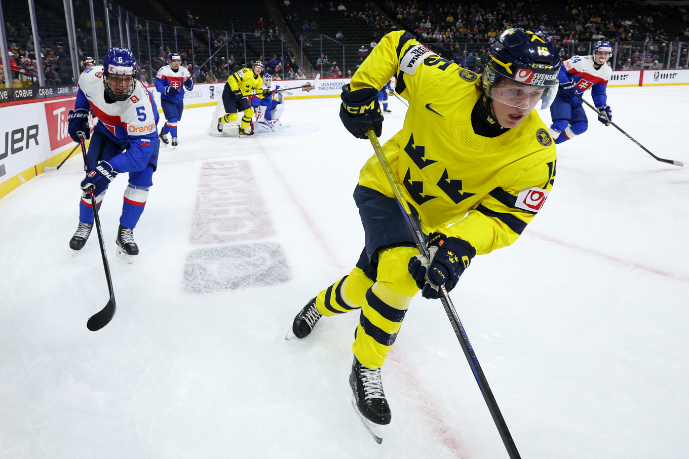 Ivar Stenberg avgjorde mot Slovakien. Foto: Matt Krohn/AP/TT