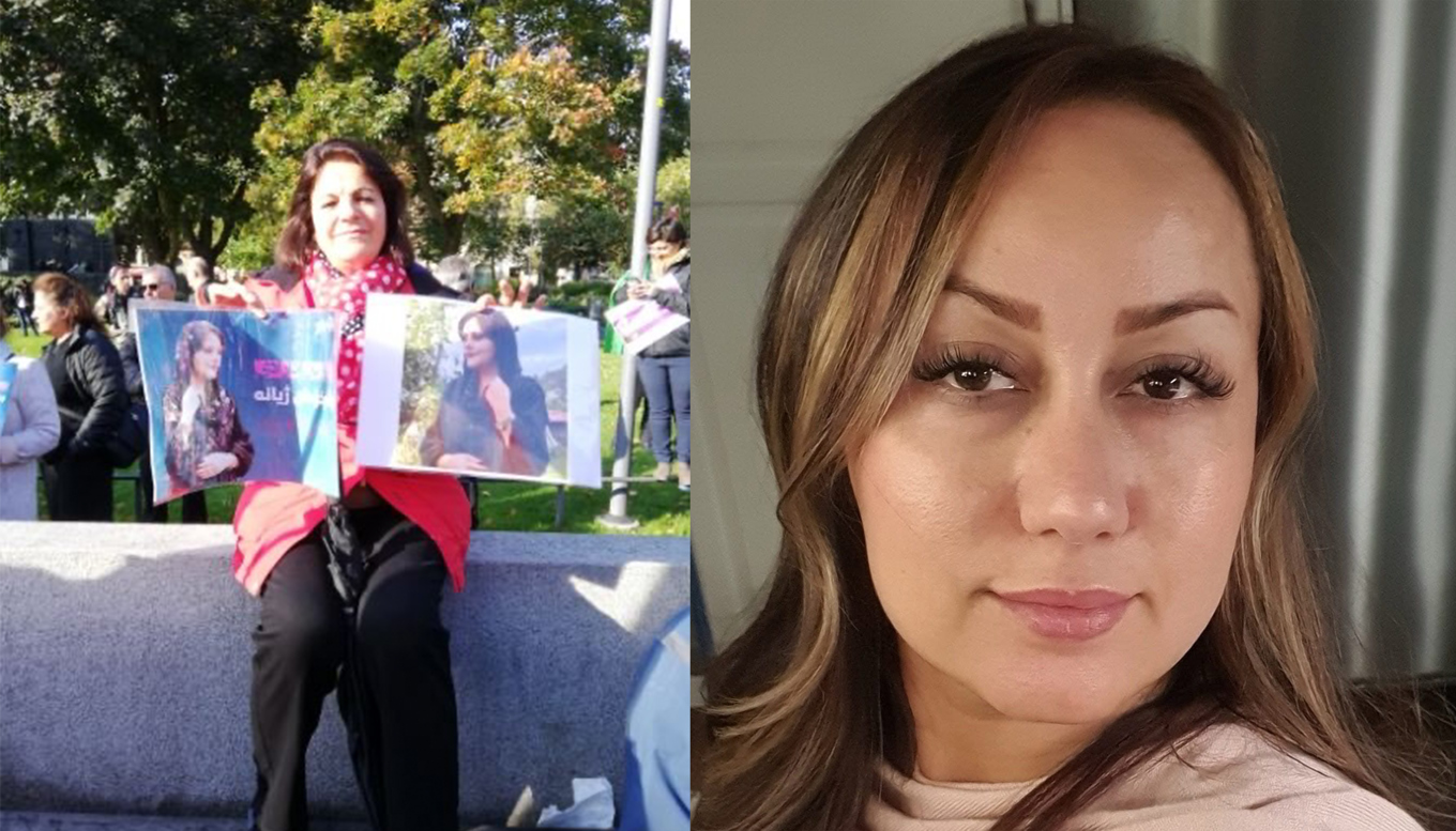 Gaby Hosseini (till vänster) och Sanna Khadem är två svensk-iranier som oroas över sina anhöriga i Iran. Foto: Privat
