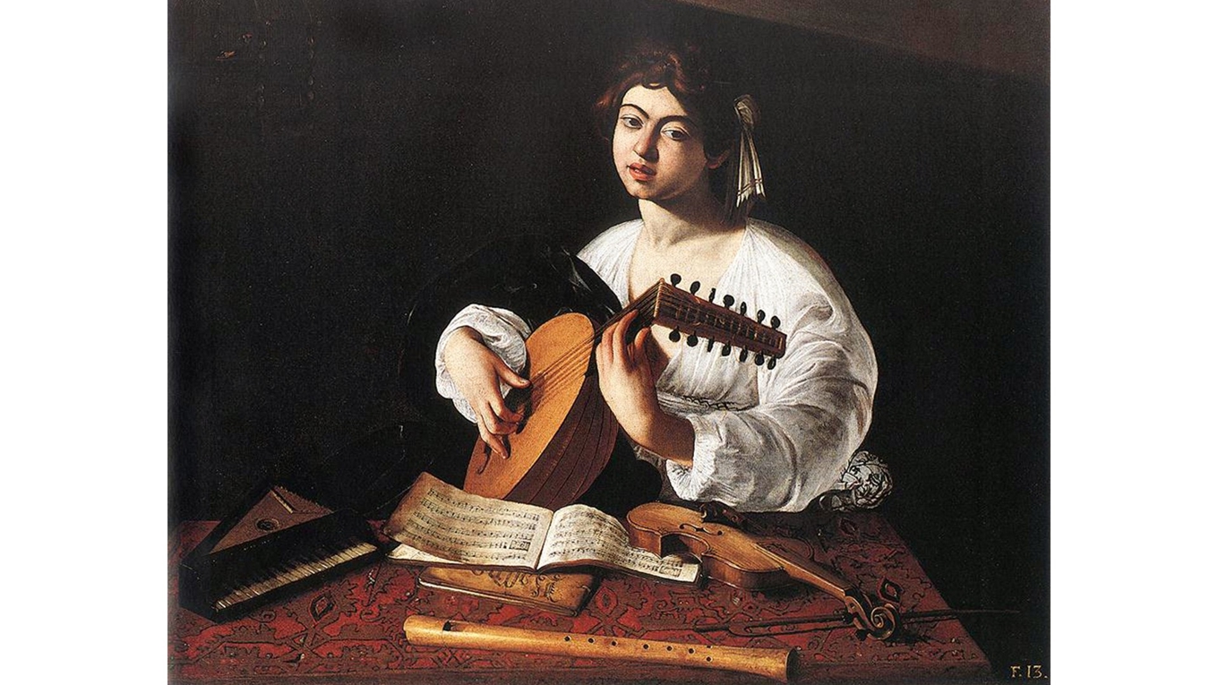 Caravaggios lutenist spelade, liksom John Dowland, på en renässansluta.
Foto: Wildenstein Collection