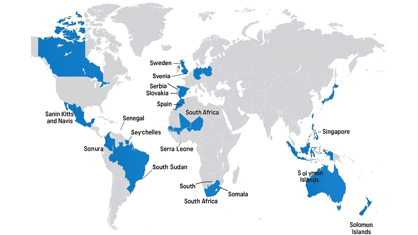 Bilden är skapad av AI-botten Microsoft Copilot. Den ombads skapa en karta där den markerade alla länder som börjar på bokstaven S. Foto: Microsoft Copilot