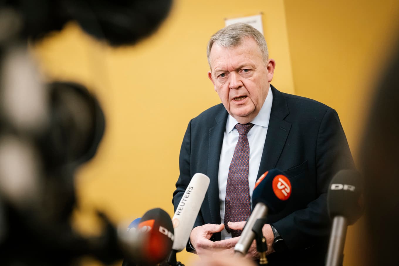 Danmarks utrikesminister Lars Løkke Rasmussen på Christiansborg på fredagen. Foto: Emil Nicolai Helms/Scanpix/TT