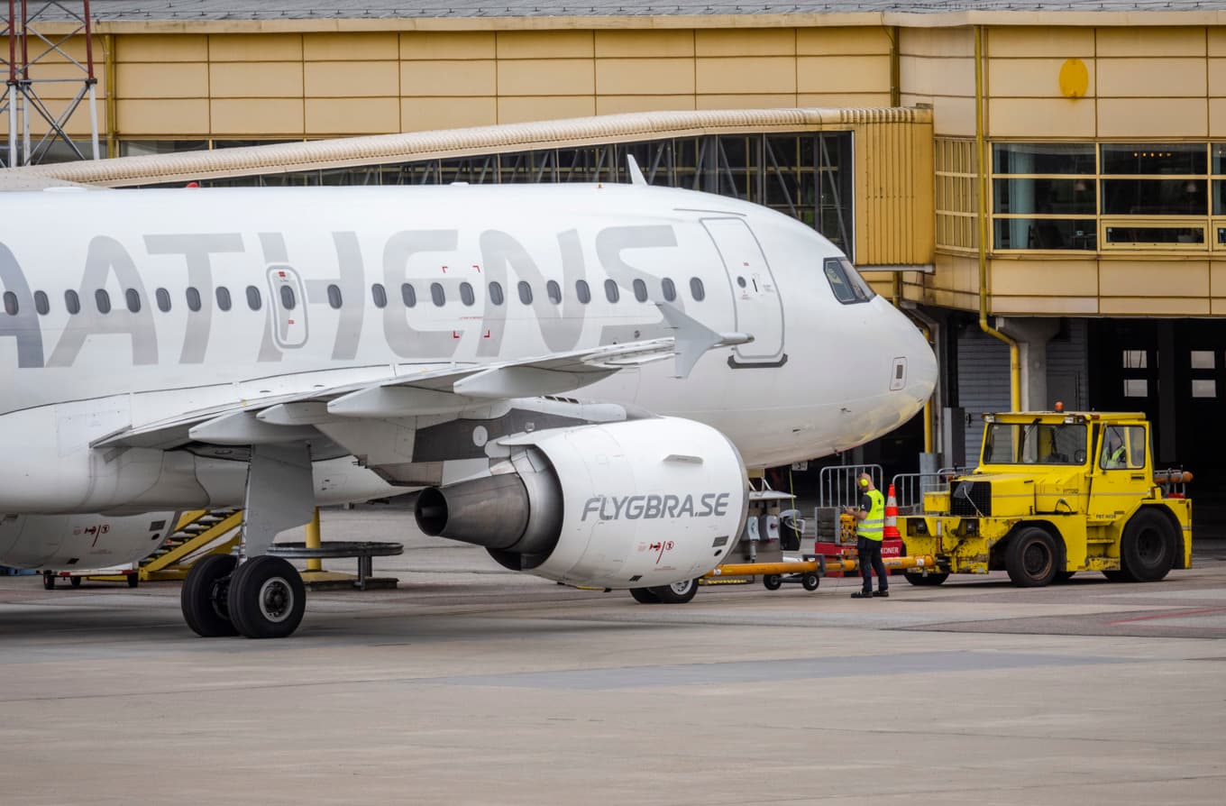 En Airbus 319 tillhörande Braathens på Malmö Airport. Arkivbild. Foto: Johan Nilsson / TT